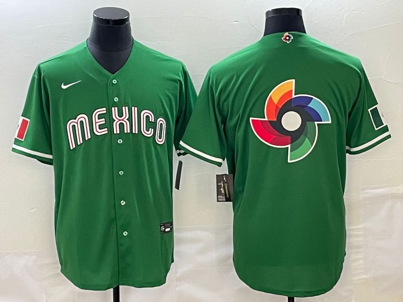 Men 2023 World Cub Mexico Blank green Nike MLB Jersey12